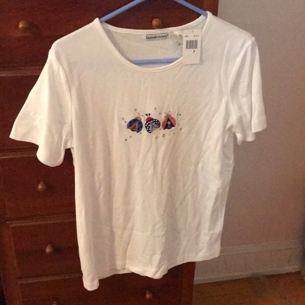 Bonnie Evans short sleeve t shirt w/ lady bugs